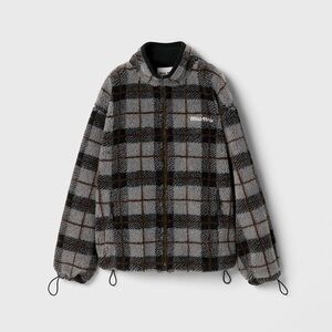 Miu Miu Checked teddy zipper jacket